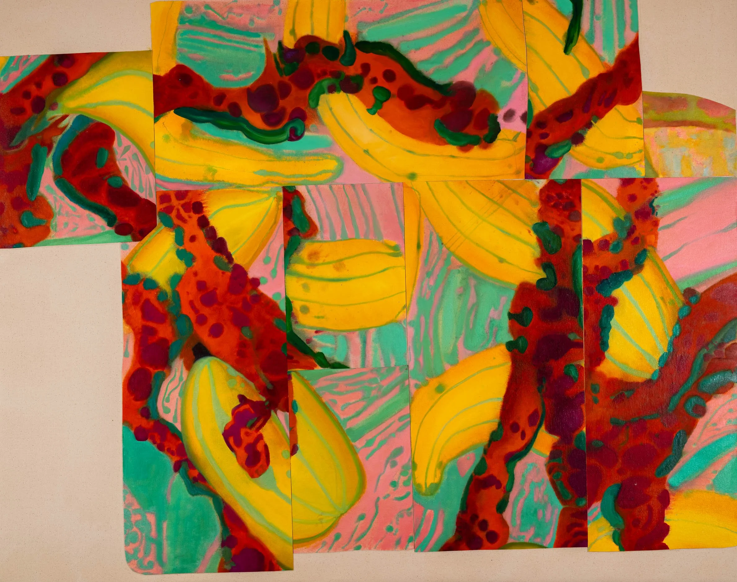  Organika Cutouts 7MJ025, oil and acrylic on canvas, 46 × 58 inch., 2025 