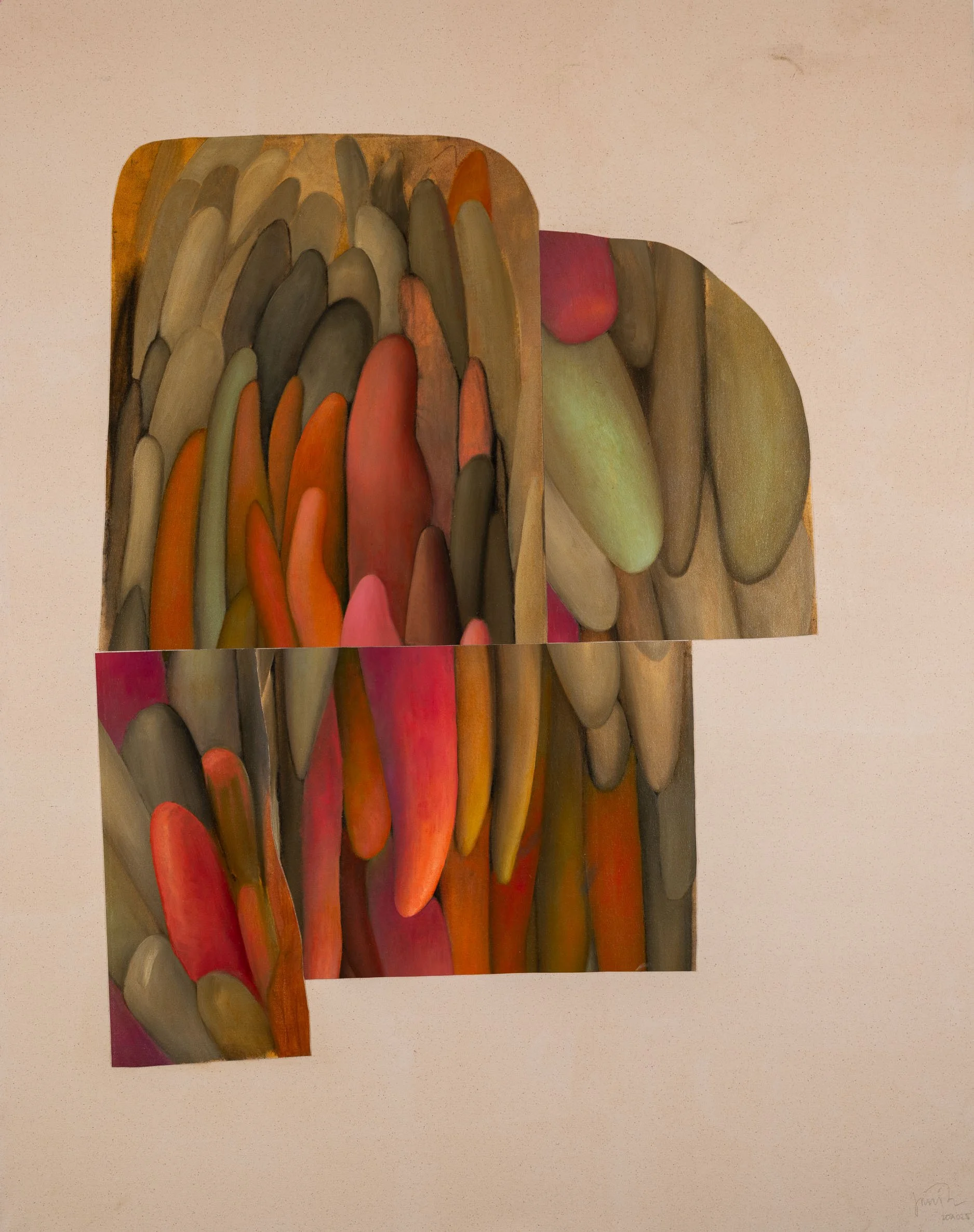  Organika Cutouts 20A025, oil and acrylic on canvas, 56 × 44 inch., 2025 