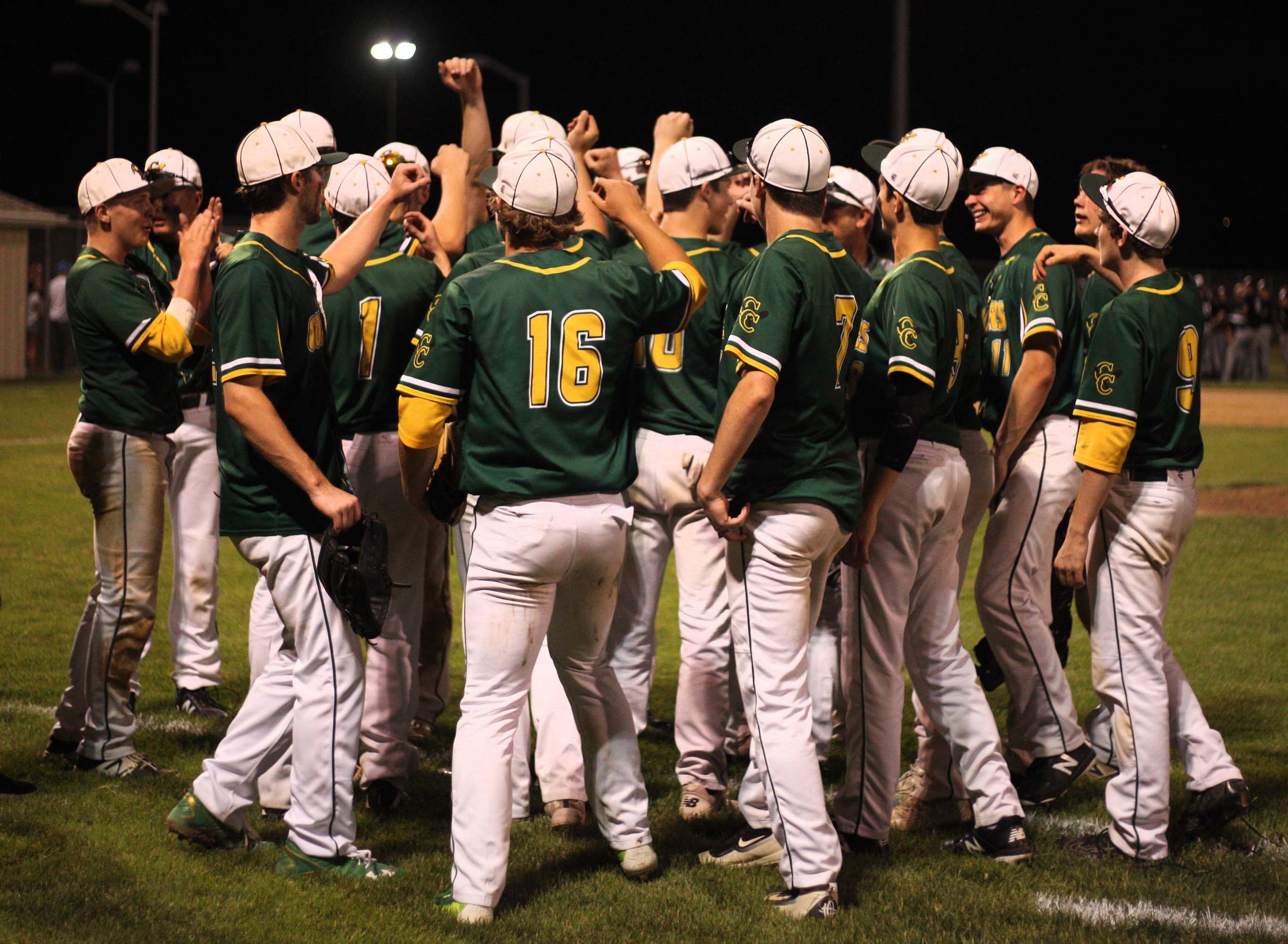  Coal City players celebrate Thursday night after a 3-1 victory over Illiana Christian.    