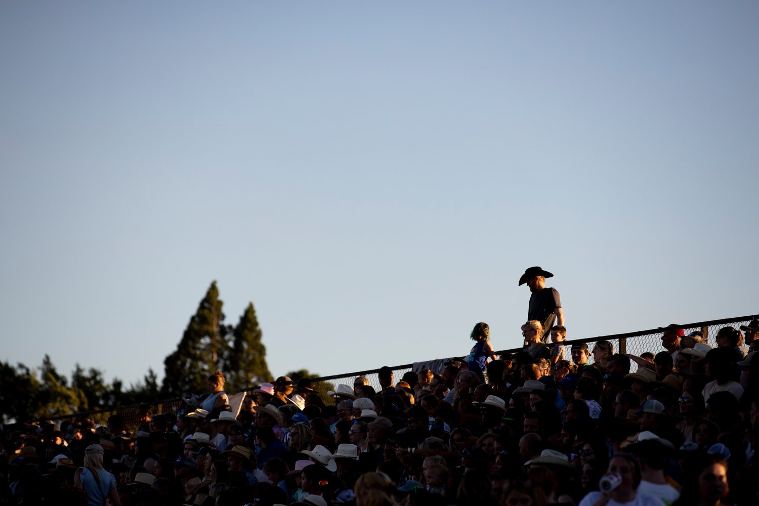  Fans filled the stands Saturday during the Columbia County Fair and Rodeo in St Helens, Ore. 