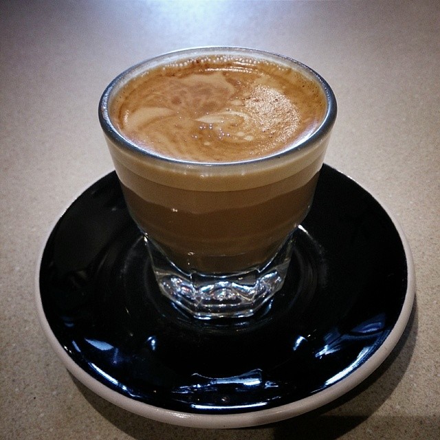 A beautiful Cortado from Boomtown Coffee in the heights.