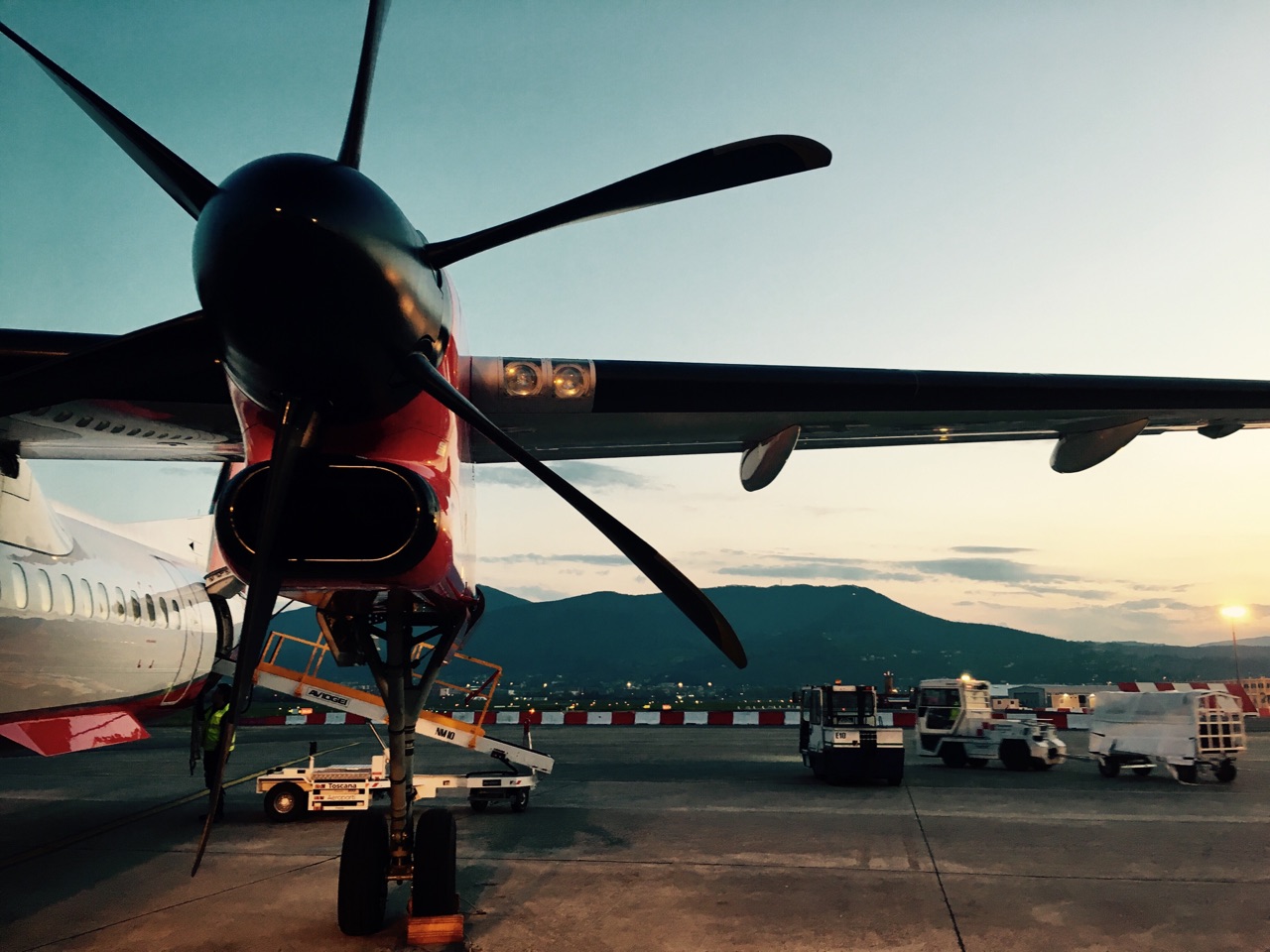 Early morning departure from Firenze-Peretola Airport, March 2017
