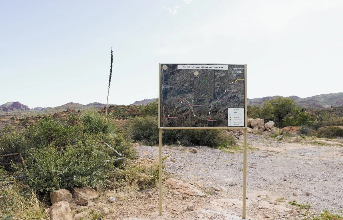 Map of the Resolution Mining radio and drill site