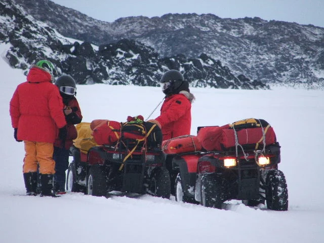 Quad bikes on the way out to Bandits Hut