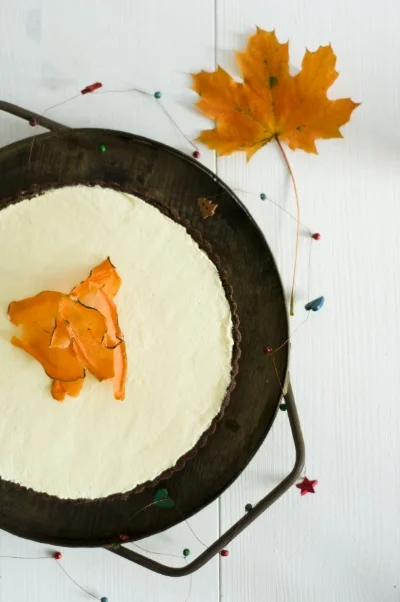 Schokotarte von der Vogelperspektive