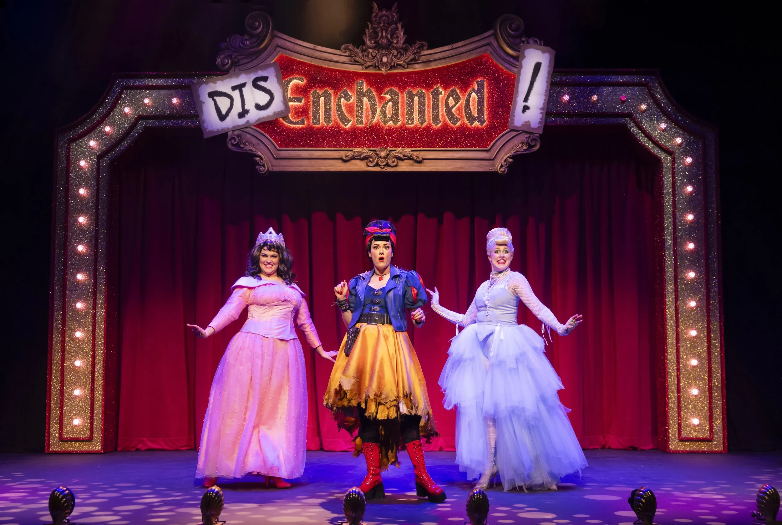  DISENCHANTED!  Lichfield Garrick/ Production Garden - Edinburgh &amp; UK Tour  dir: Daniel Buckroyd   Sara Perks’ vibrant set and costume design delivers high-budget flair, complete with dramatic costume reveals and inventive prop work featuring sin