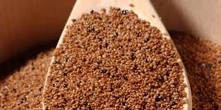 Teff grains resemble small poppy seeds. It is commonly available in white, red/brown (pictured) and mixed varieties).&nbsp;