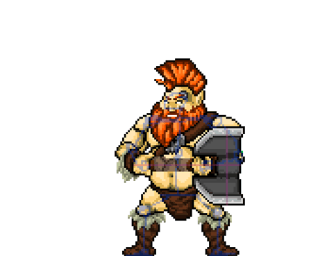 I keep animating all of the individual pieces and layers seperately, and we wind up with the non-armored version of his attack animation.