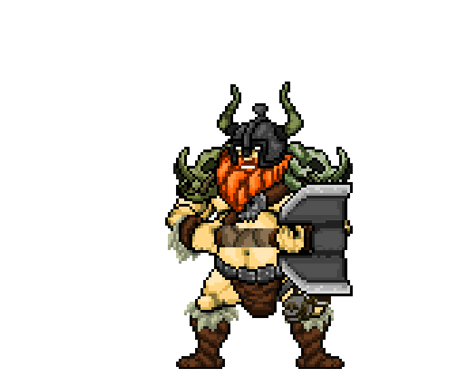 Finally, I do an alternate head sprite for when he's wearing his helmet and finish animating the other armor bits! ALL DONE!