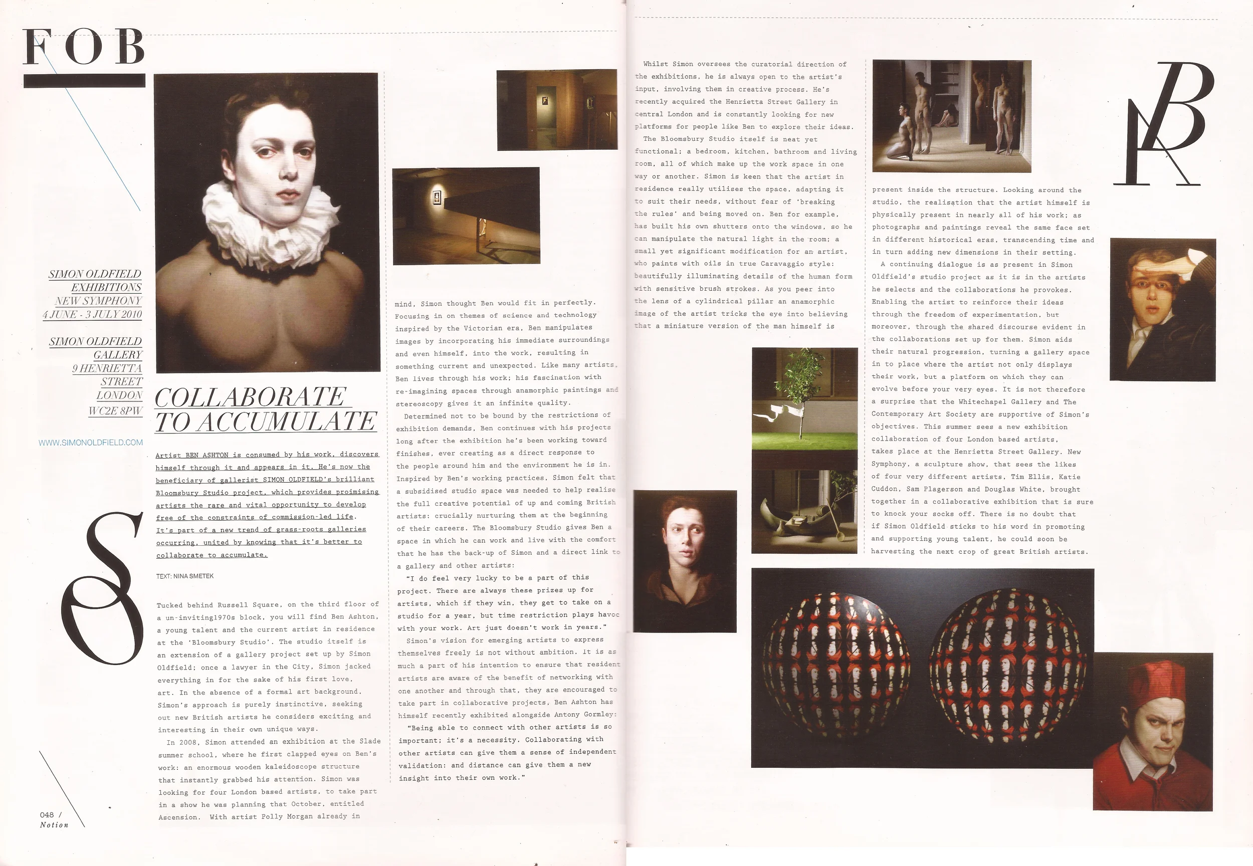 // feature on Ben Ashton's work in Notion Magazine