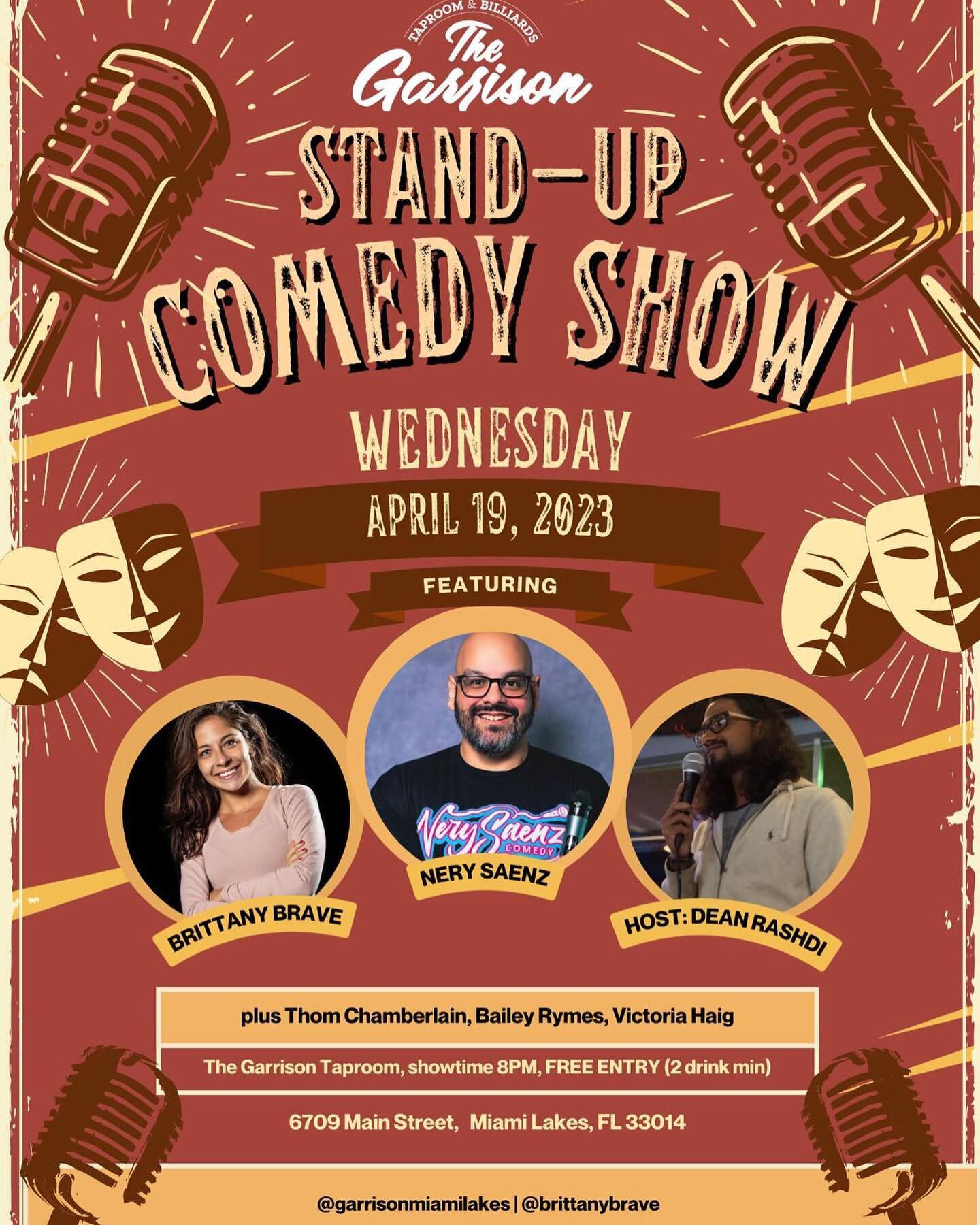 One week from today, I&rsquo;ll be doing a show with my home girl, @brittanybrave. Can&rsquo;t wait. LFG. 🙏🏽💪🏽 #TeamNery #Comedy #JustaKidFromSweetwater #Miami #MiamiLakes #comedyShow #comedy #show #ManChild #Nica #Nicaraguan #Funny #Nicaragua