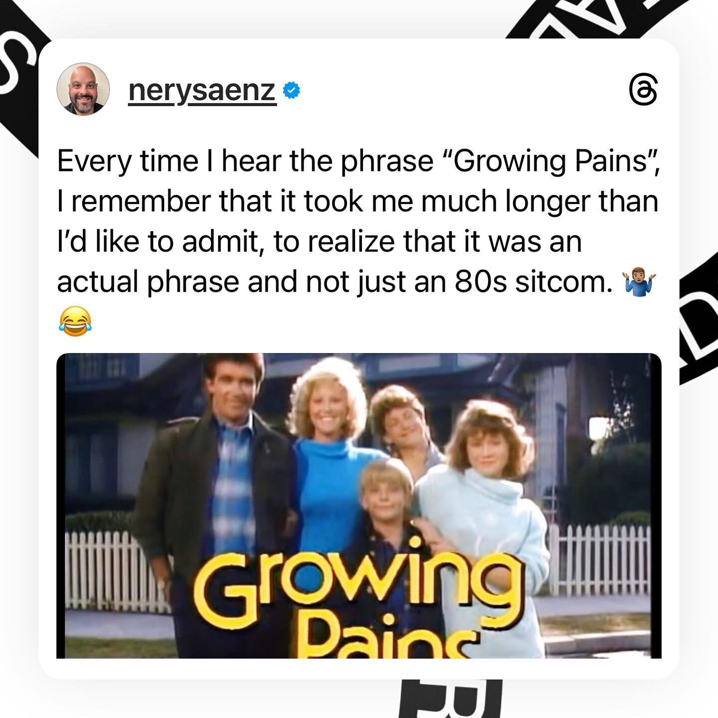 Anyone else? 😂🤷🏽&zwj;♂️
#TeamNery #80s  #Threads #JustaKidFromSweetwater #CrowdWork #Improv #Funny #StandUpComedian #StandUpComic #LatinComedian #LatinoComedian #Nicaragua #NicaraguanComedian #Nicaraguense #Miami #Sitcom #tv #tvShows #GrowingPains