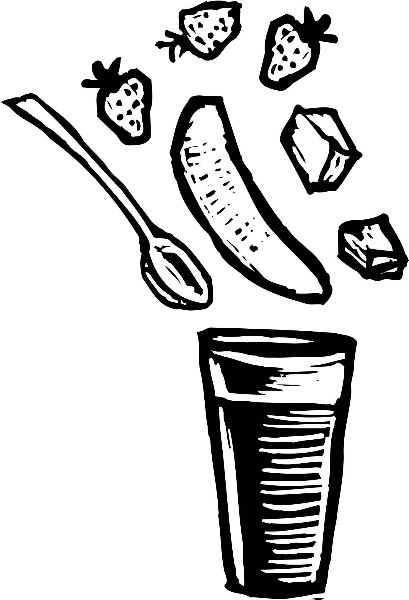 …pretend to SQUEEZE that fruit with your hands until all the juice is out...