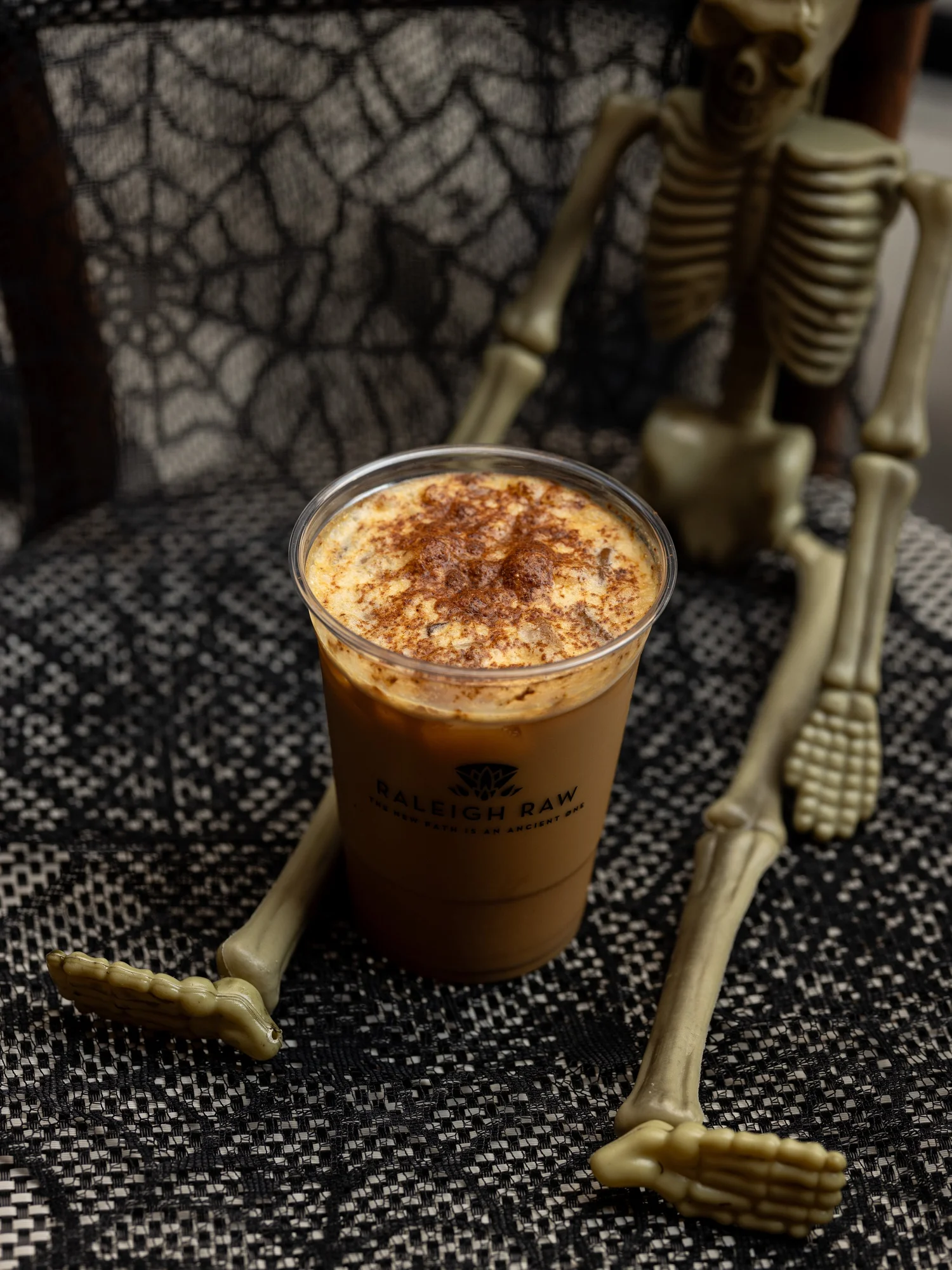 Iced pumpkin spice latte from Raleigh Raw