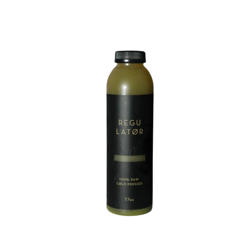 Raleigh Raw’s Regulator juice—100% raw, cold-pressed greens crafted to support digestion, energy, and daily balance. Clean, refreshing, and nutrient-dense, this signature blend fuels your system with pure, functional ingredients.