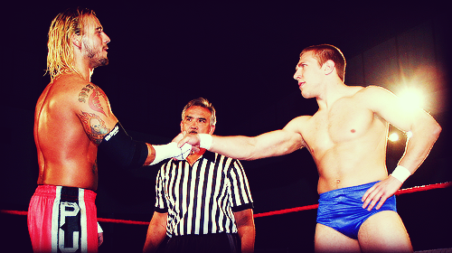 Bryan Danielson and CM punk at Ring of Honor, before WWE.