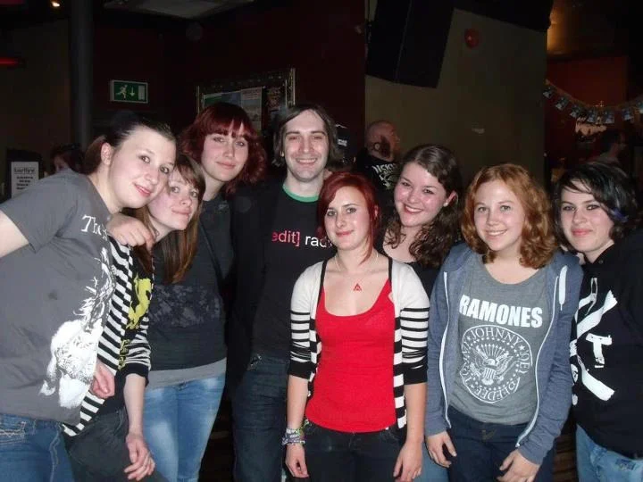 A group of Frank fans who all met because of the internet - from the UK, Netherlands, France, Austria, and USA – with Ben Marwood at the XMR Night Before Wembley pre-show at the (then) Camden Barfly.