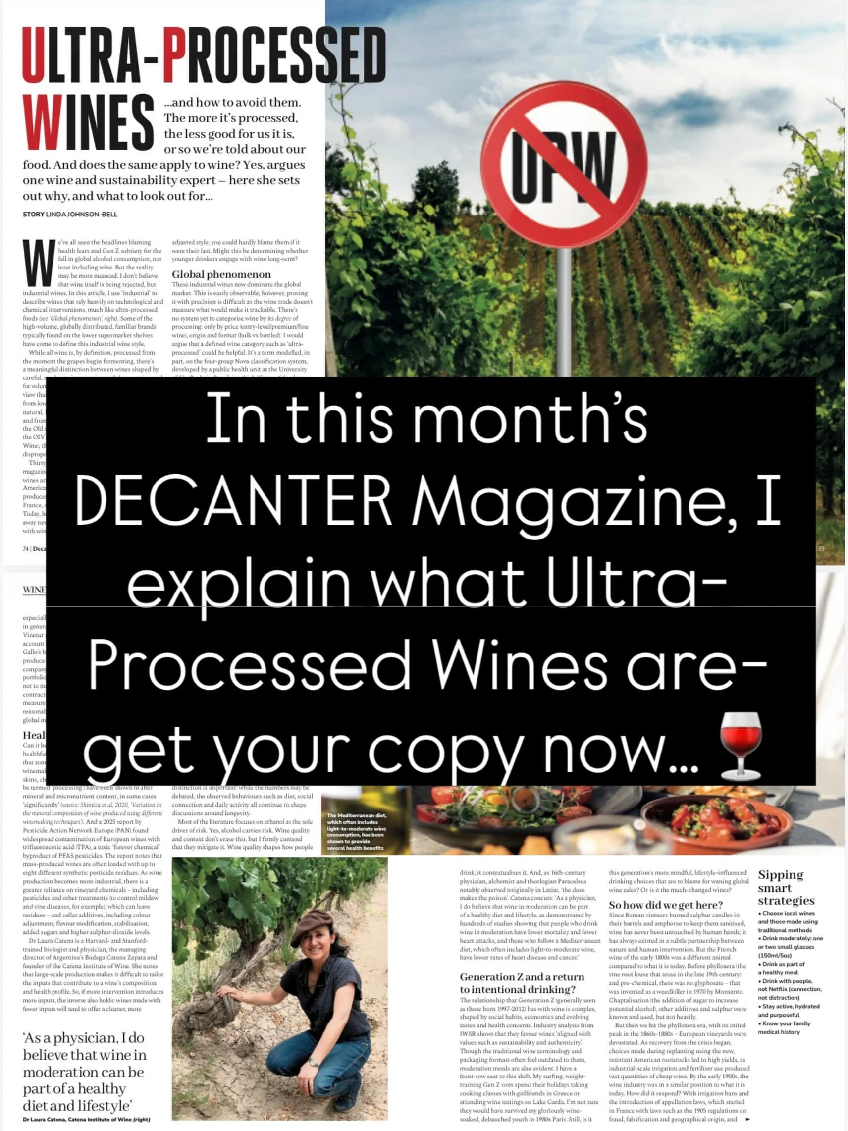 In this month&rsquo;s Decanter, I explore the growing conversation around ultra-processed wines, what the term means, and whether consumers may want greater transparency around winemaking practices and processing. A fascinating discussion for anyone 