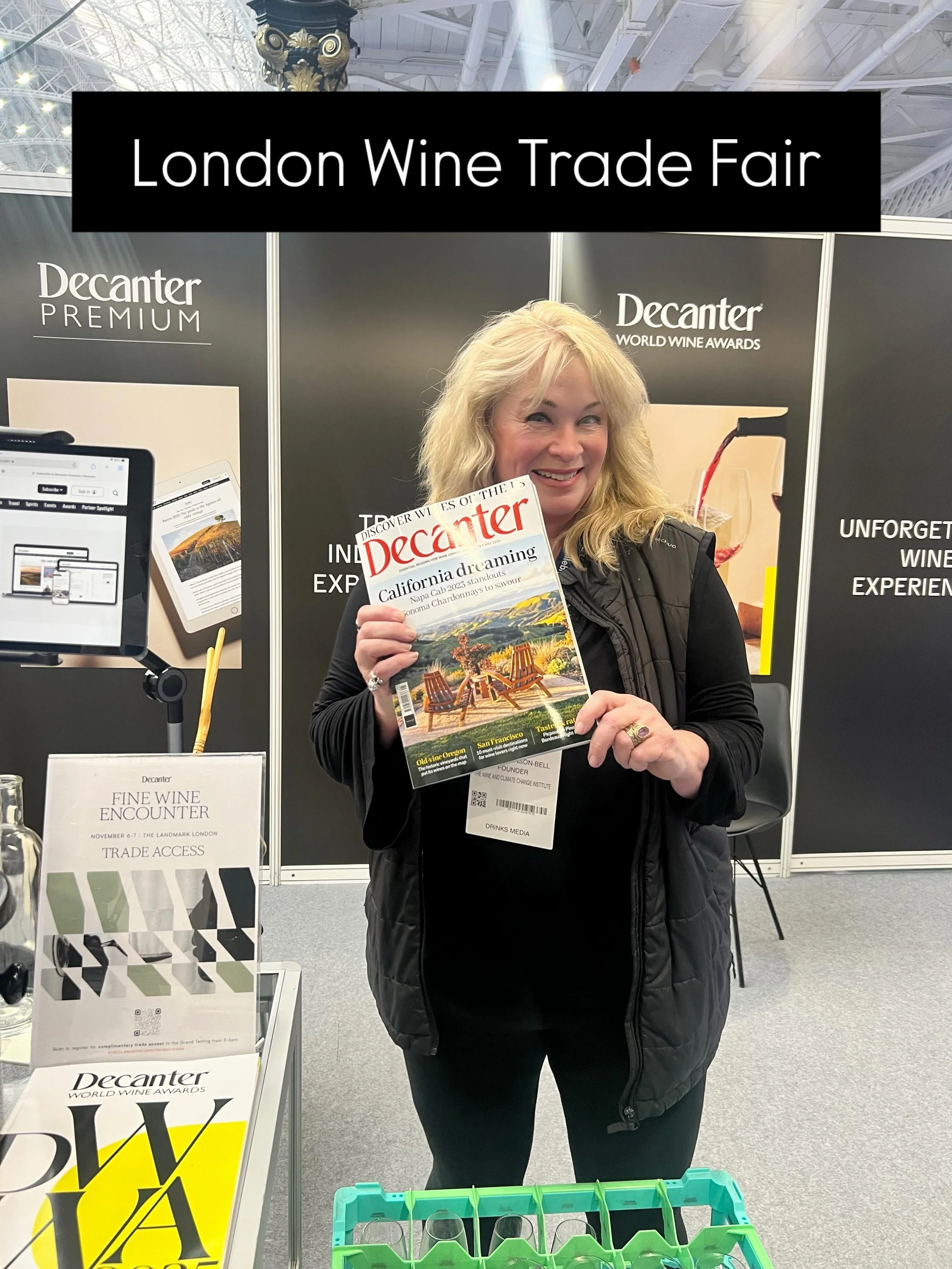 Yesterday @london_wine_fair at the  @decanter stand. Get your May copy and read my piece on ultra-processed wines - and all the other goodies inside ! 🍷Getting ready now for our @theportoprotocol Water Panel &hellip;💧