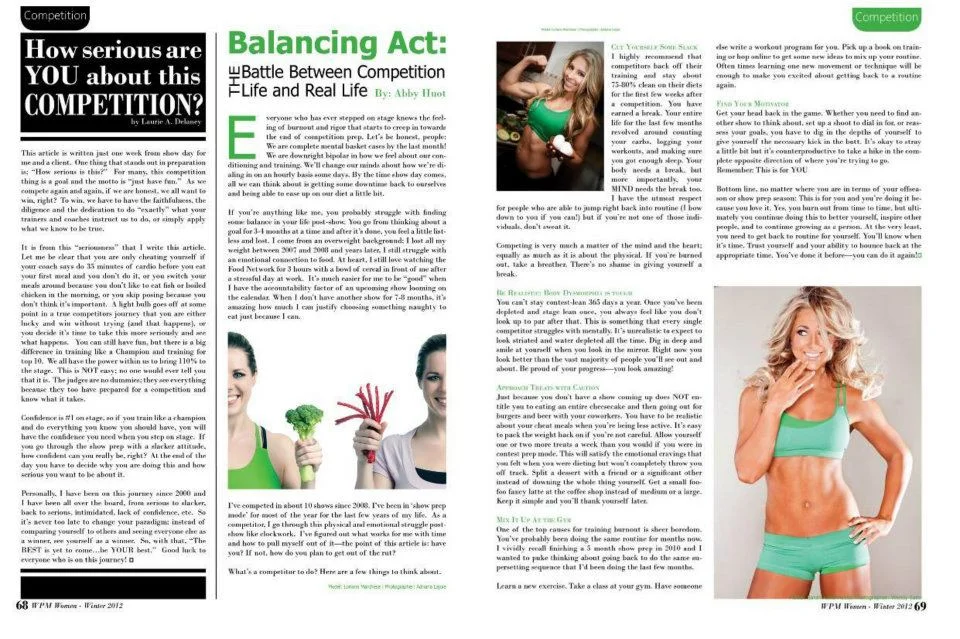 World Physique Women magazine, winter 2012