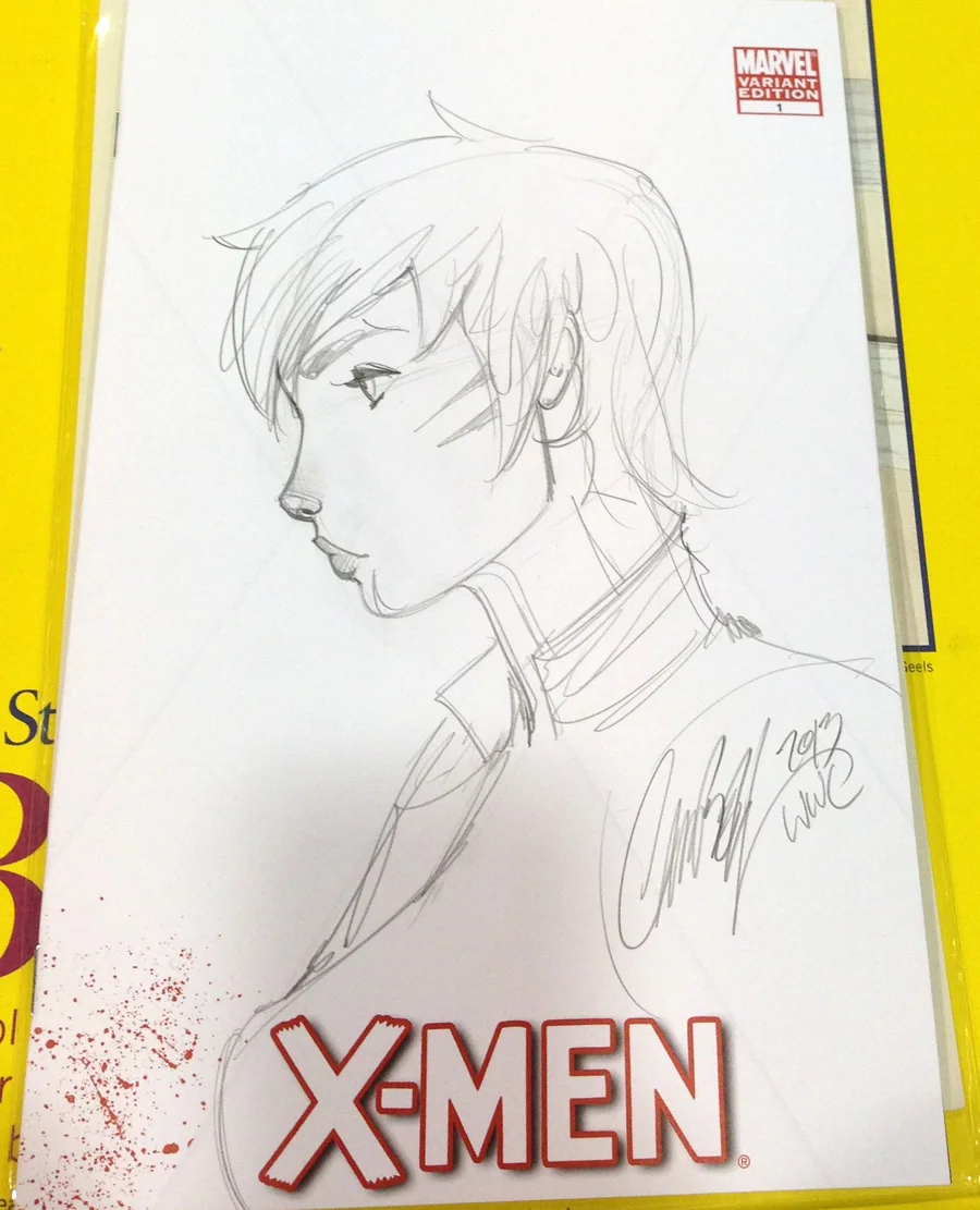 J. Scott Campbell pencil sketch.