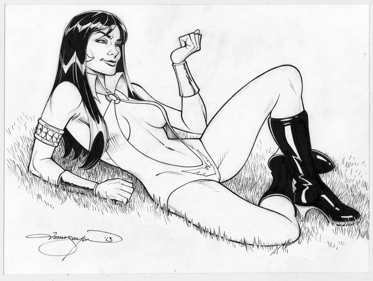 Vampirella, 9 X 12 inches ink on bristol board
