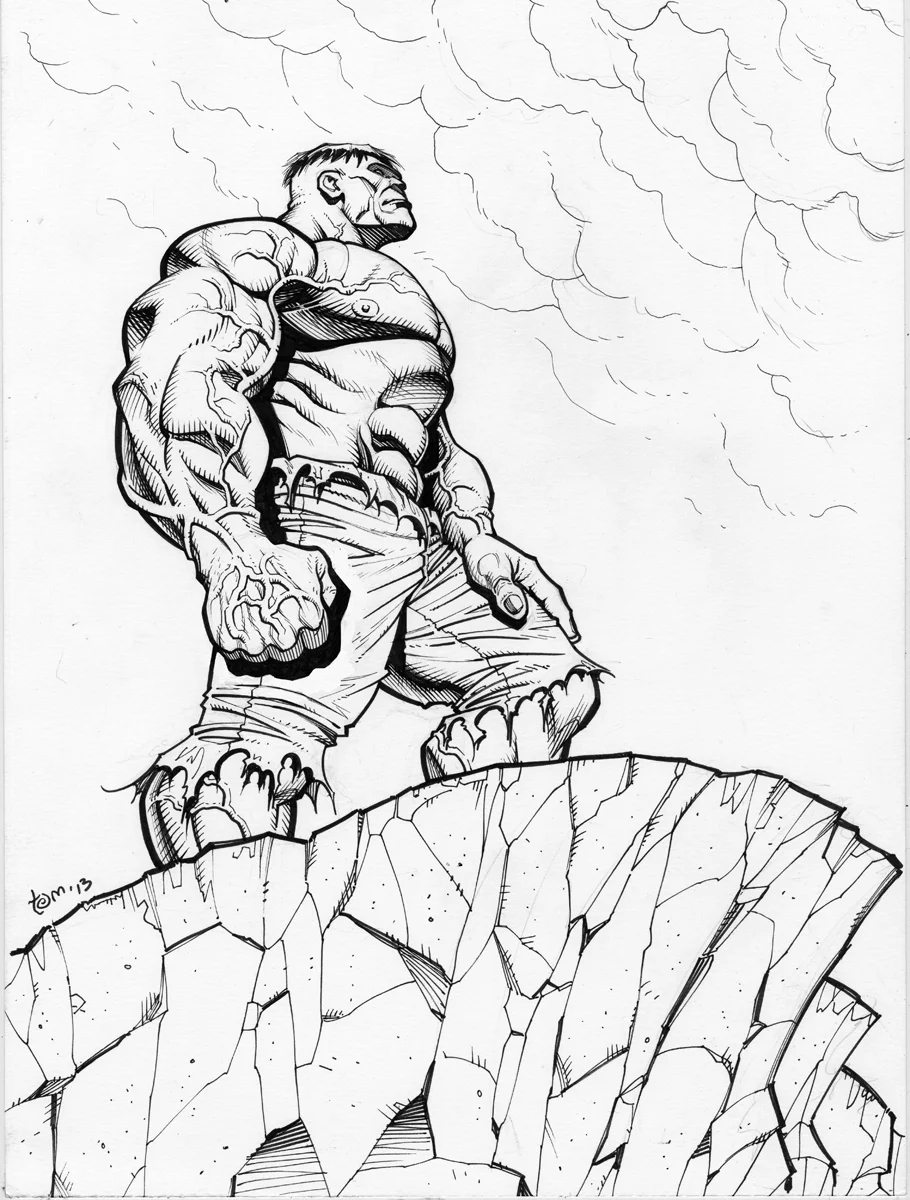 Hulk, 11 X 17 inches on bristol board.