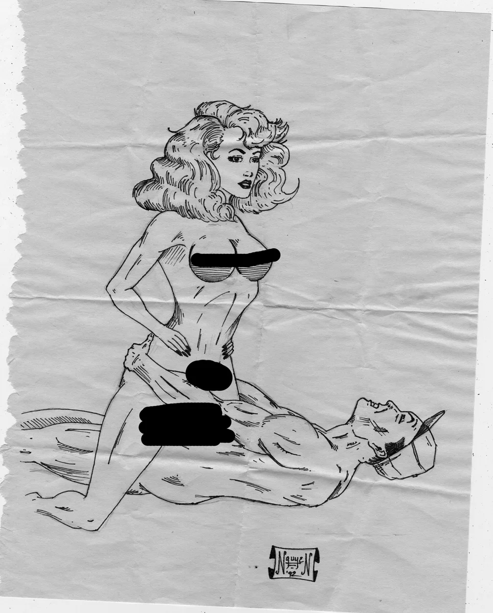 Age 15. Check out my Jim Lee underboob shading that was prevalent during 90s comics.