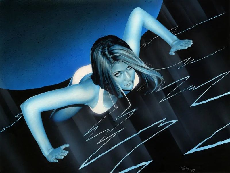 Alisha, done with pencil, airbrushed acrylics, and watercolor on 15 X 20 inch cold-press illustration board.