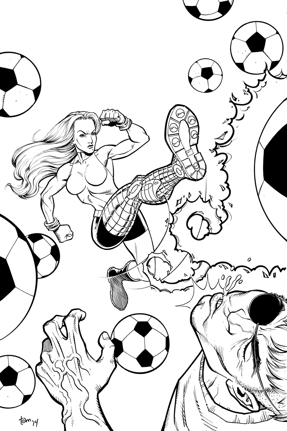 Some of the balls were copied, rotated/scaled to different sizes, and pasted to help save time. With my hectic schedule, every minute counted!