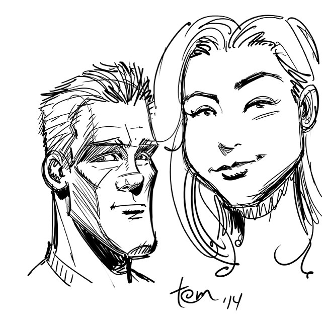 My very first sketch after I loaded Photoshop CC; yep, pressure sensitivity works!