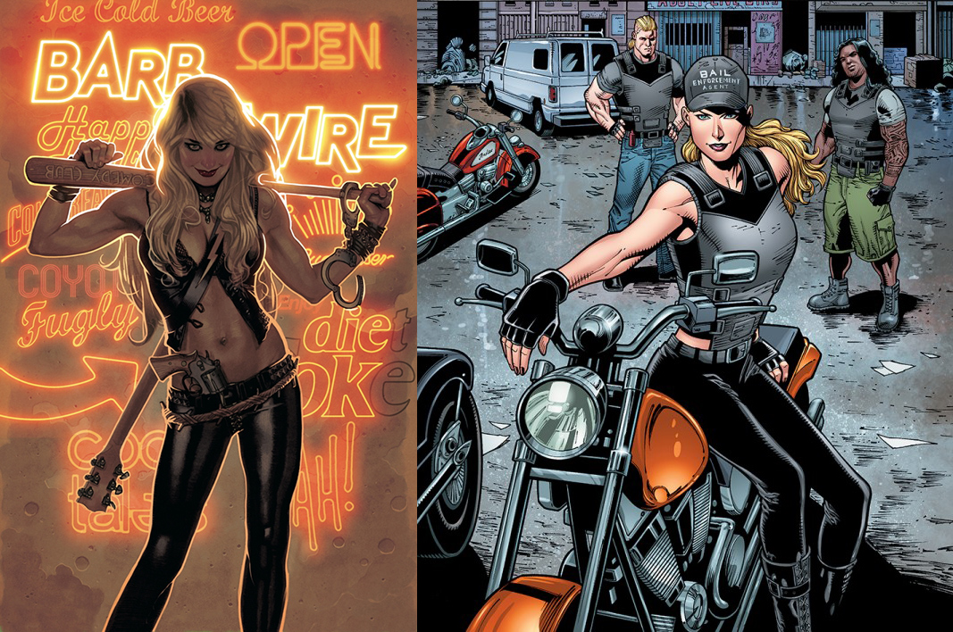 This year Dark Horse Comics relaunched the Barb Wire comic book that I was fortunate to work on with Chris Warner , Patrick Olliffe , Mike Heisler , Gabe Eltaeb , Freddye Miller , and Randy Stradley .