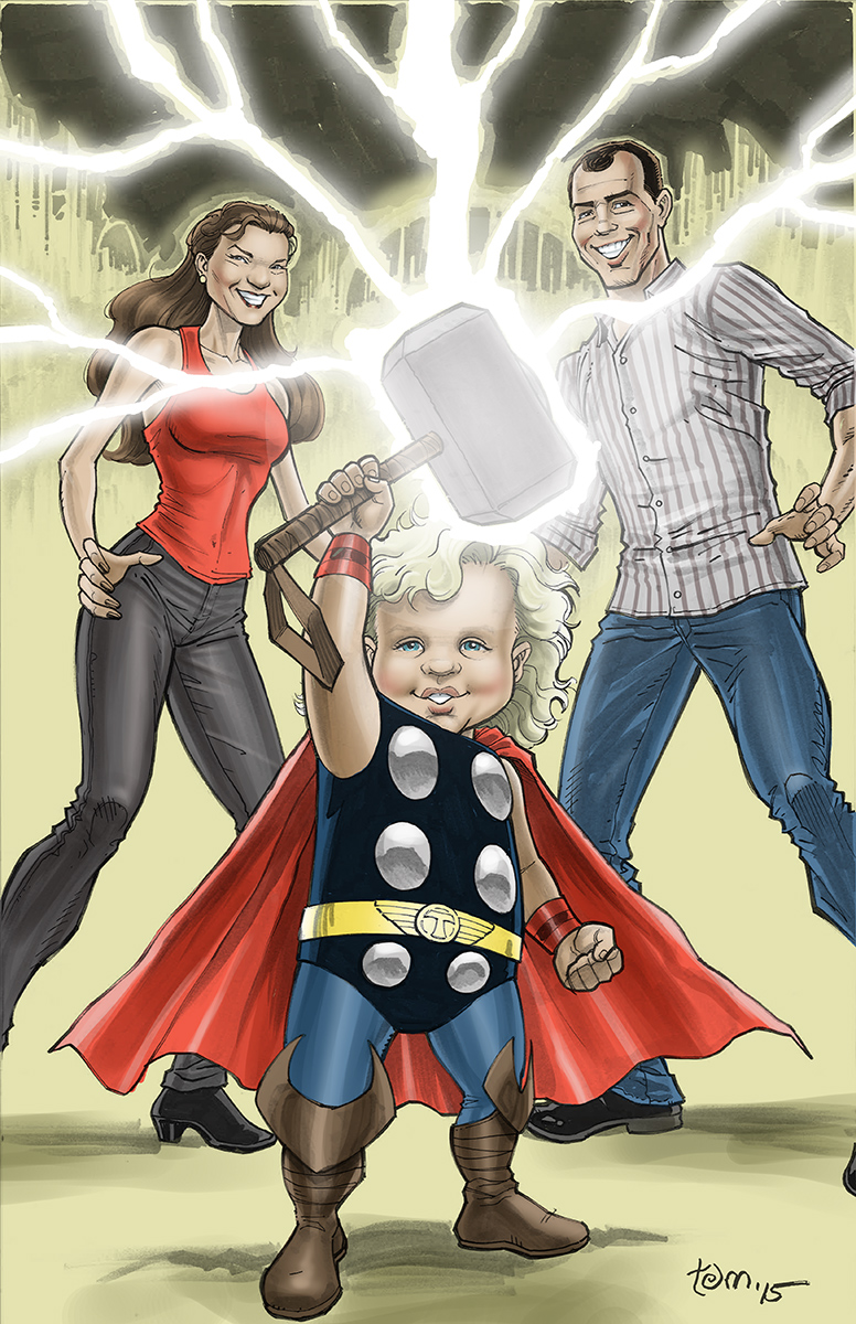 How Jason and I met-- by him commissioning me to do this "family Christmas card" last year!