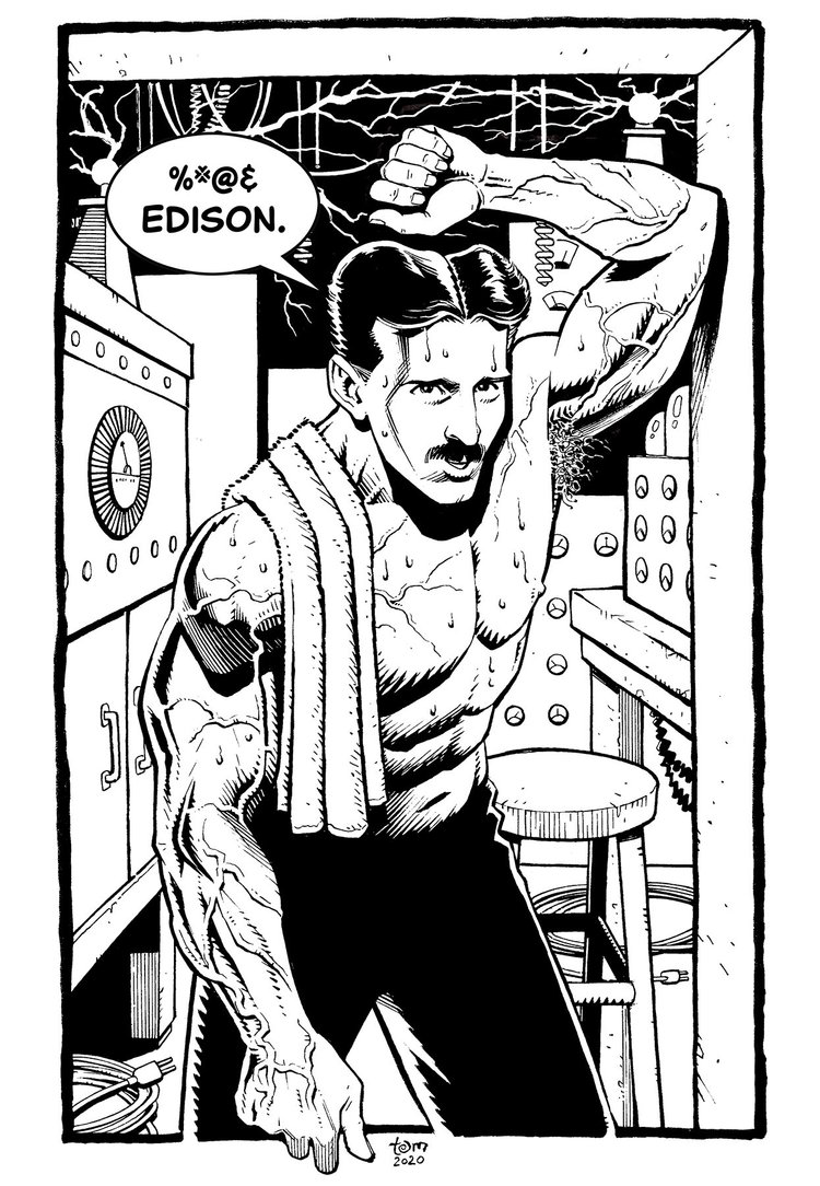 T-shirt Nikola Tesla Design énergie Libre - 100% Coton, Sérigraphie Qualité, Taille Unisex Adulte