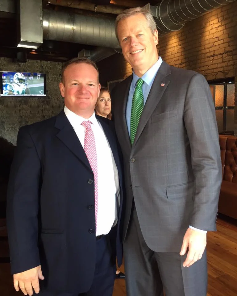 Brewster Ambulance Service President and CEO, Mark Brewster with Massachusetts Governor Charlie Baker