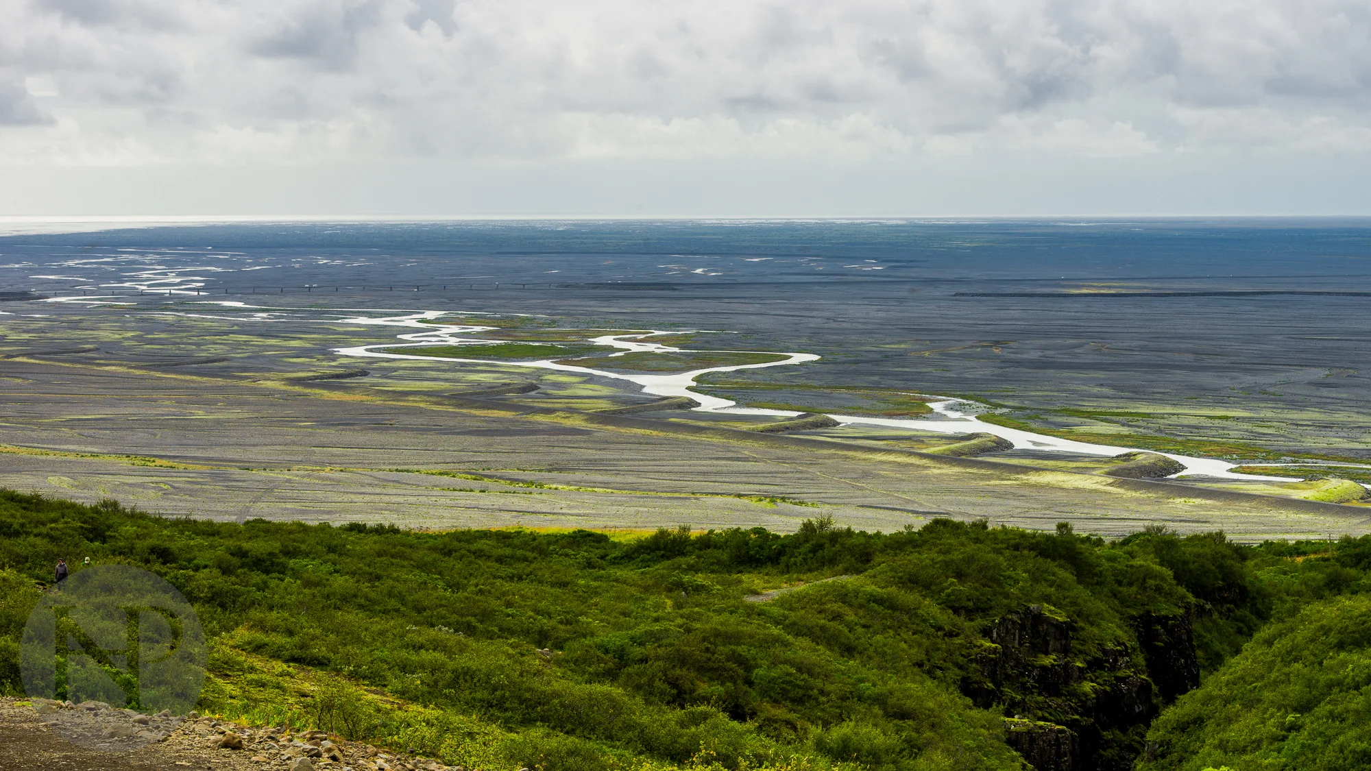The view out towards the ocean from the hike to the Svartifoss