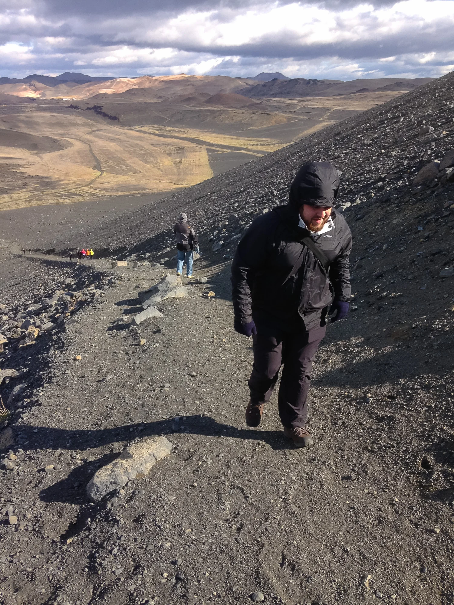 A fairly straight path to the top, but brutal winds that pelted us with pebbles and sand made the journey difficult