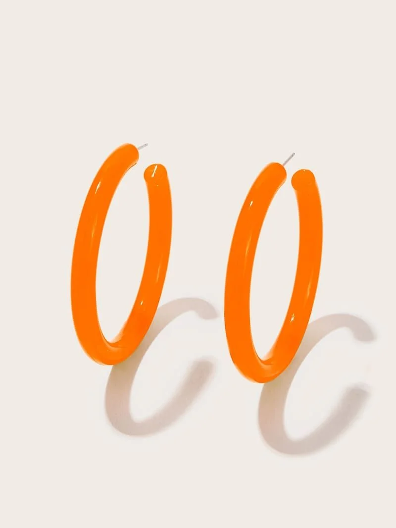 Plain Cut Hoop Earrings 1pair _ ROMWE (5).jpeg