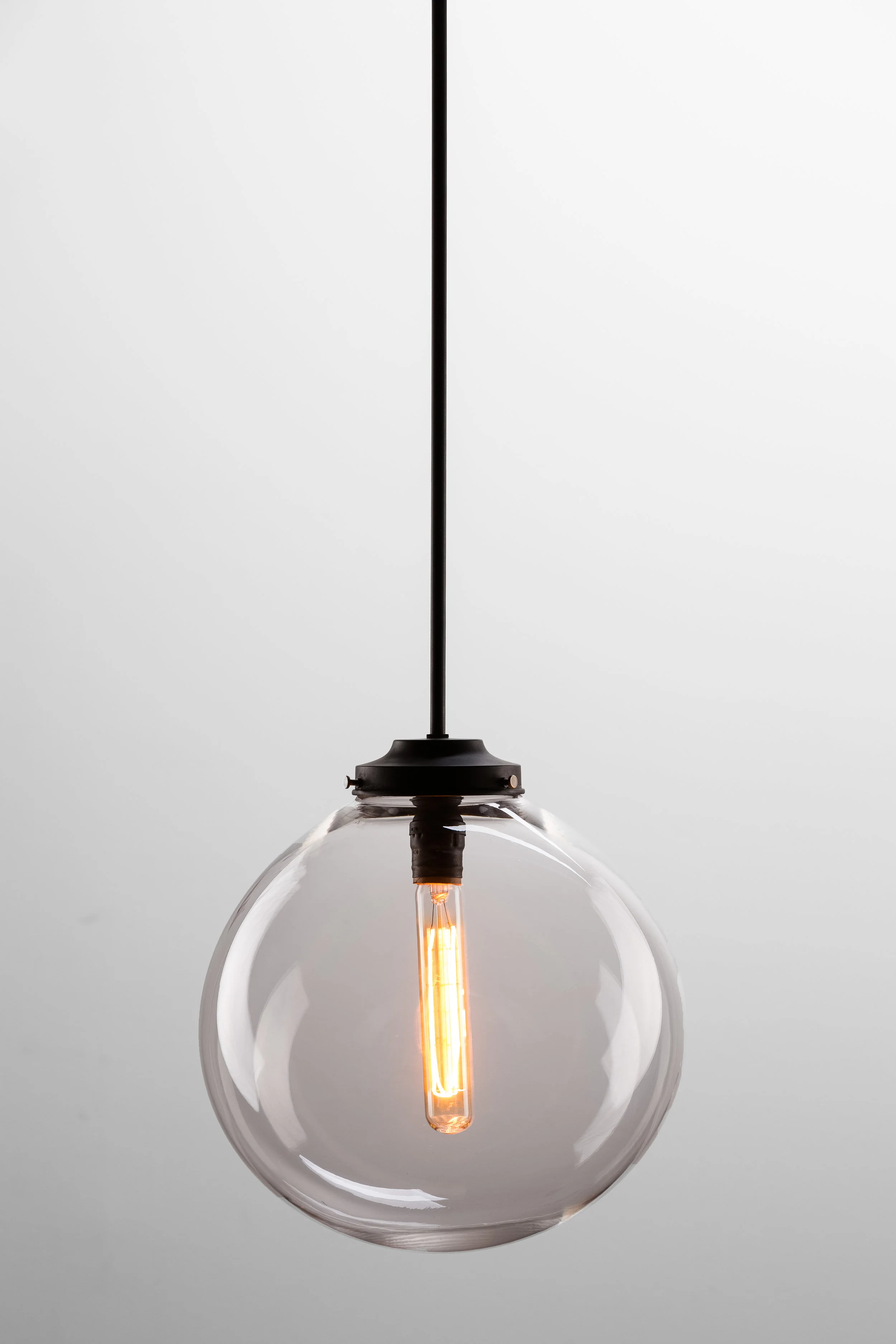 clear globe / antiqued brass