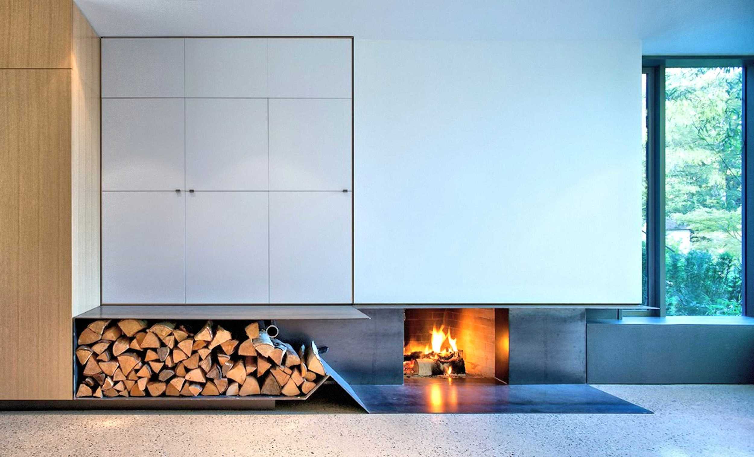 Mid-Century Modern Update Fireplace TV Cabinet - Custom Millwork Vancouver