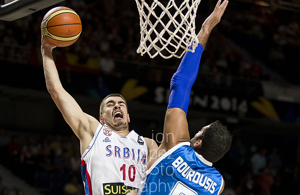 The match up between Serbia and Greece was as electric as any other game during the entire tournament. This dunk sparked a shaking roar from the crowd. 