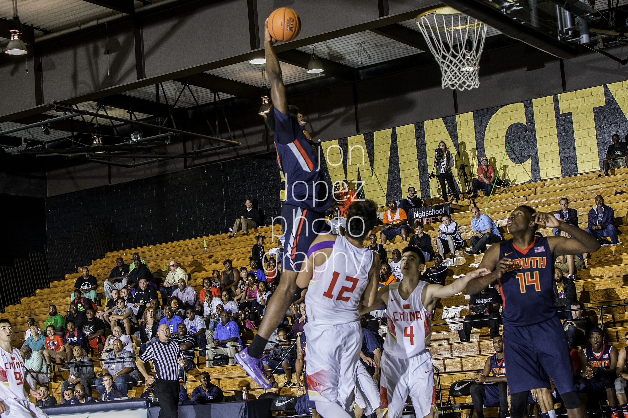 Jaylen Brown soared over and through this unsuspecting defender for what could have been the meanest, cruelest, filthiest dunk of the 2014 EYBL season at the Global Challenge in Chicago. This event was part of the Nike World Basketball Festival and was held at Whitney Young High School where the Chi-League also takes place throughout the summer.