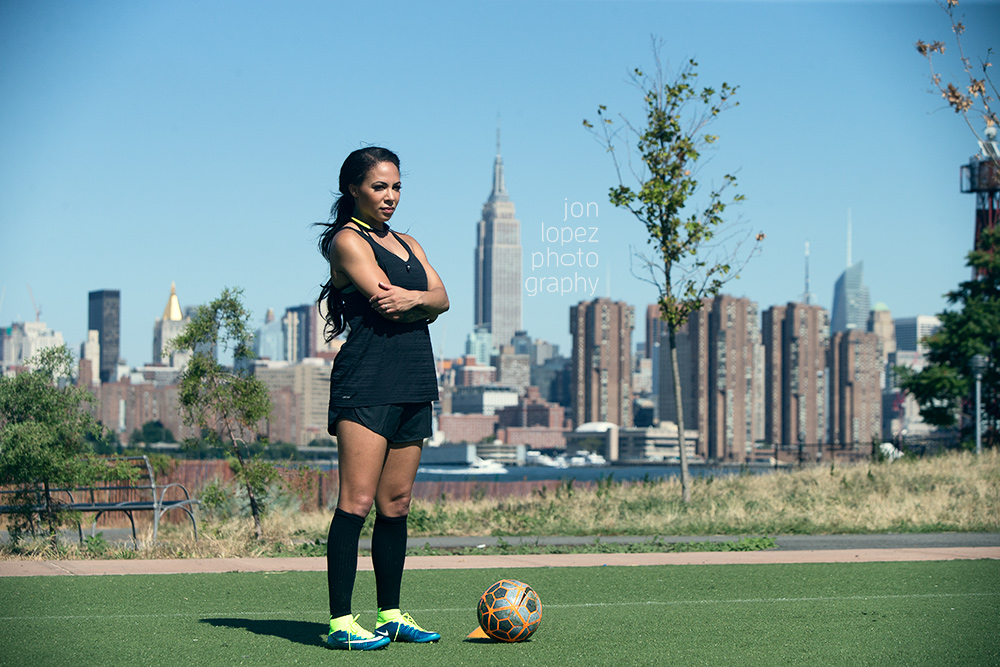 Olympic gold medalist Sydney Leroux Dwyer during a workout in Brooklyn, NY.