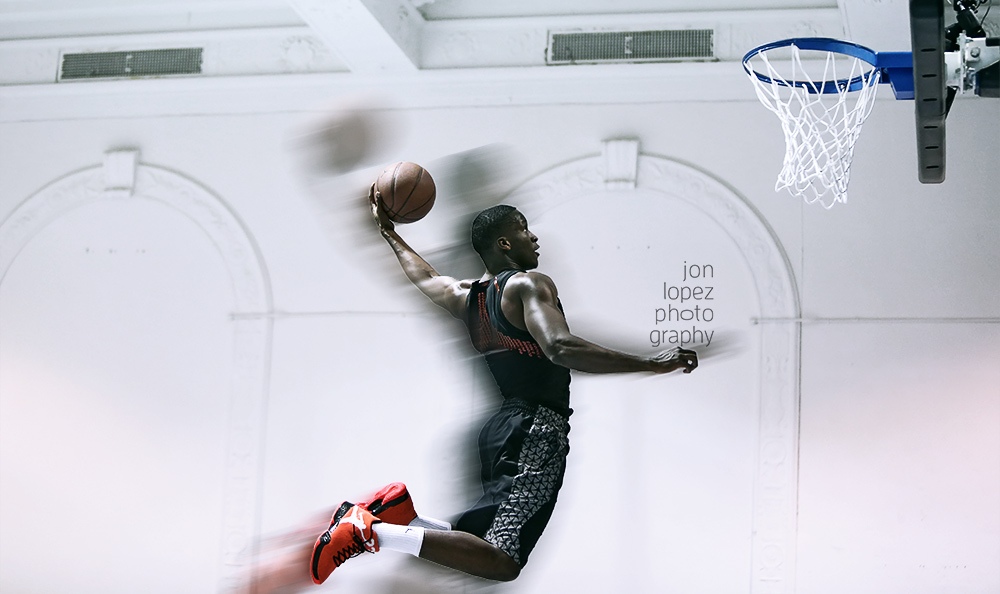I photographed Orlando Magic guard Victor Oladipo practicing for the 2015 dunk contest during All-Star Weekend NYC. 