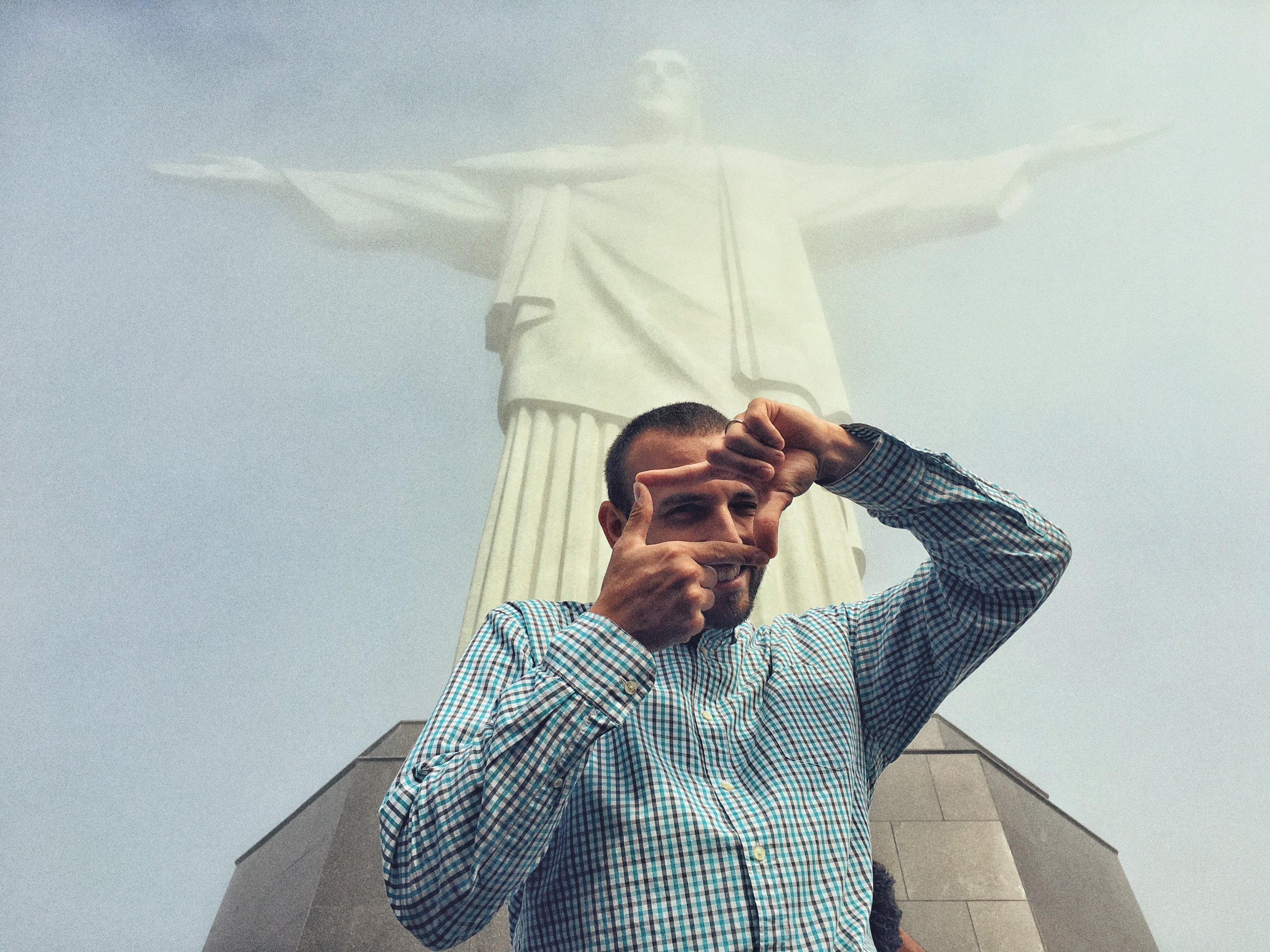Visiting Christ the Redeemer was a spectacular experience. Photo by Milad Payami on my phone (Thanks bruh!)
