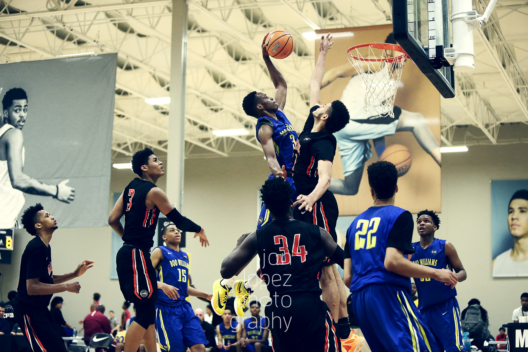 Matt Coleman of Boo Williams put this defender on the wrong side of poster during the EYBL's stop in Indiana. 