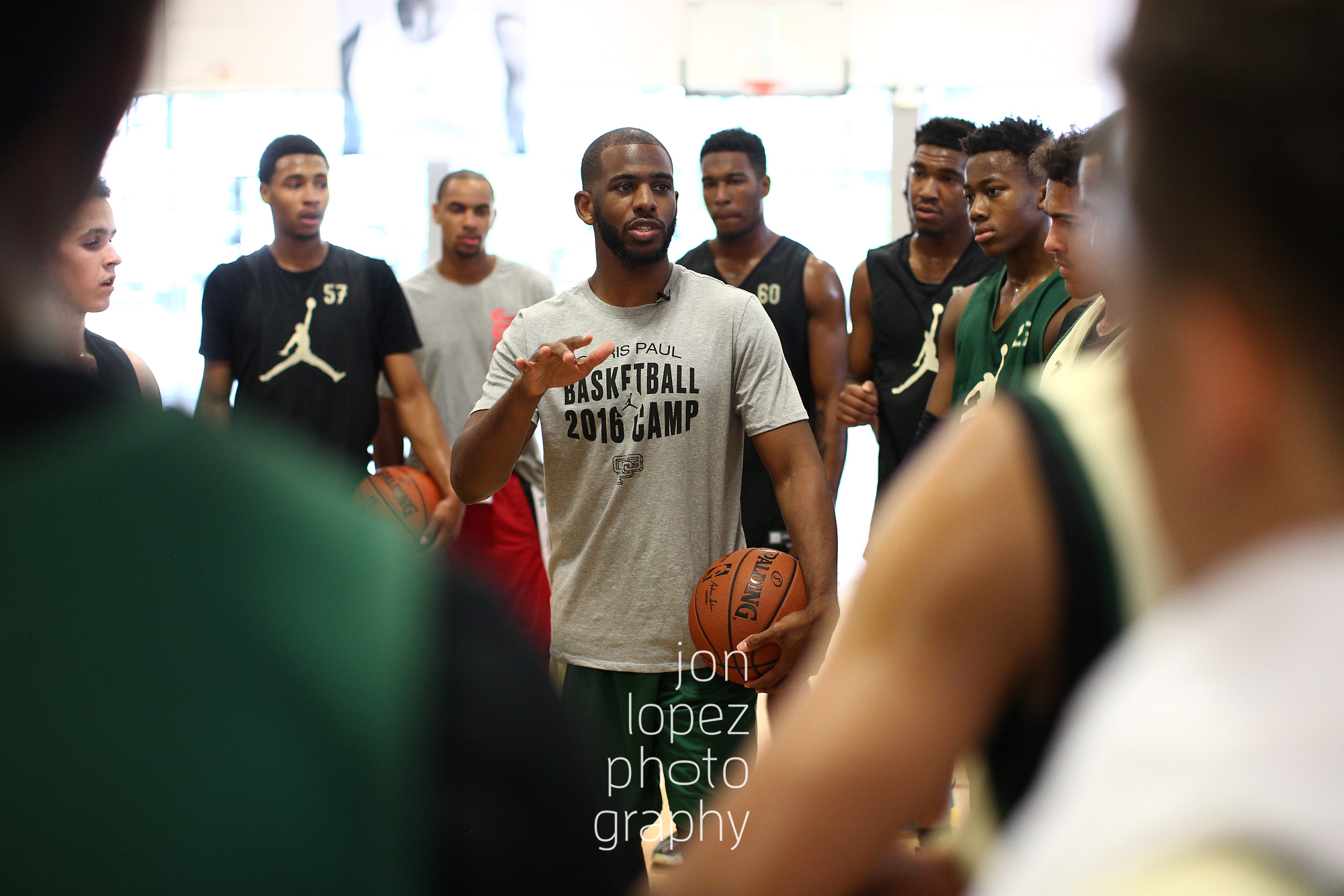  WINSTON-SALEM, NC. JUNE 24, 2016 - CP3 Camp. Chris Paul address players at his camp. (Photo by Jon Lopez/Nike) 