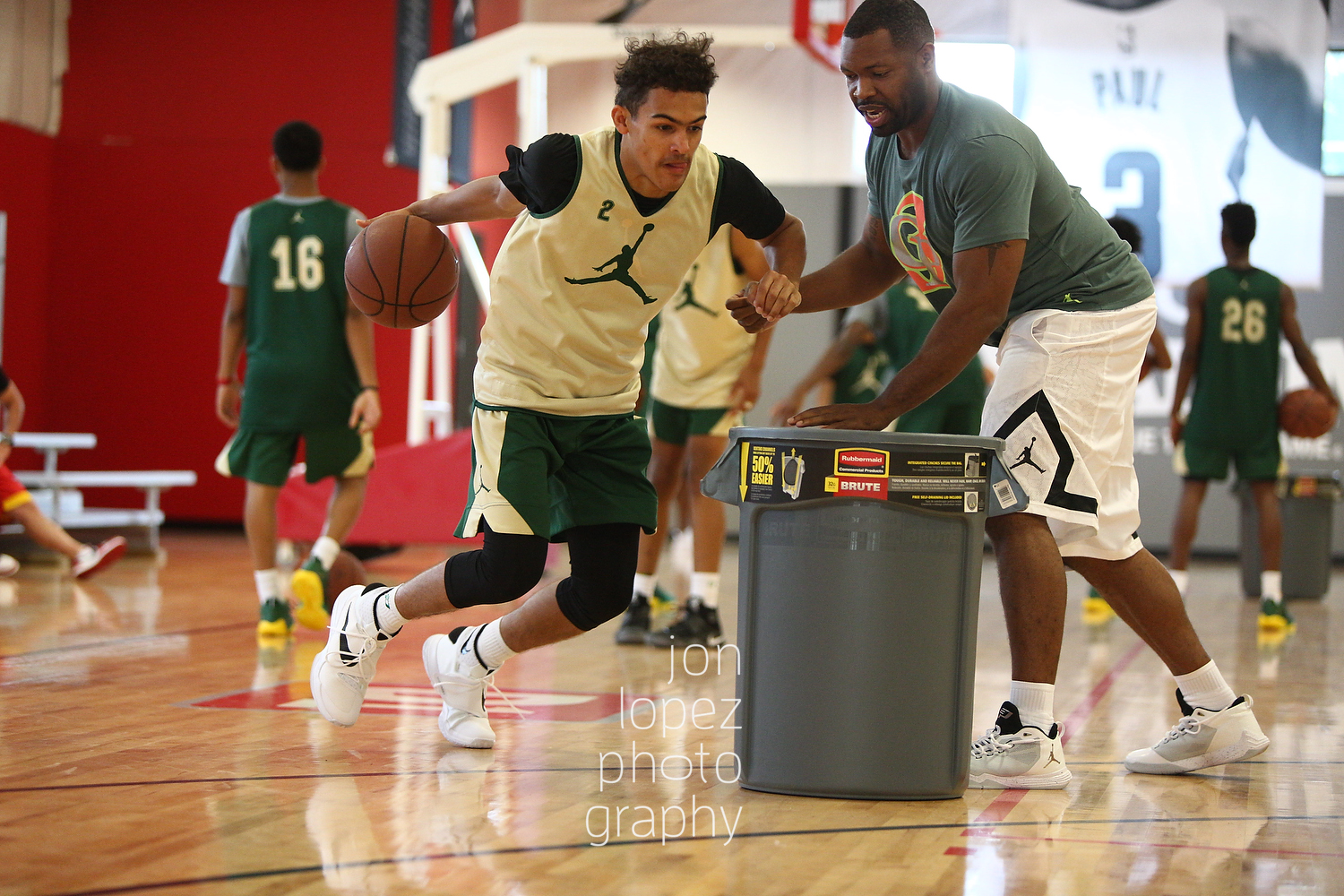  WINSTON-SALEM, NC. SATURDAY, JUNE 25, 2016 - CP3 Camp. Trae Young #2 of Norman, OK dribbles. (Photo by Jon Lopez/Nike) 