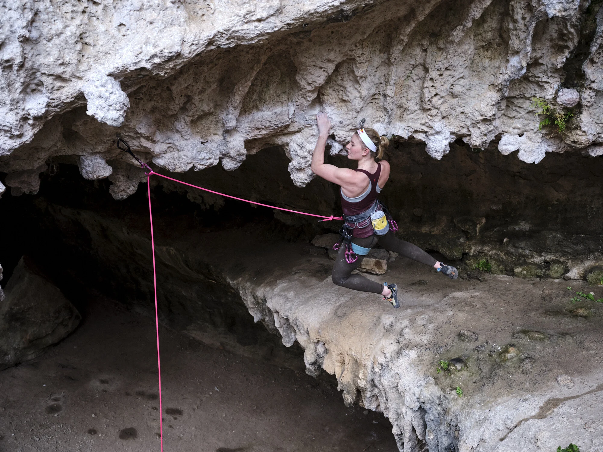 Red Bull athlete Claire Buhrfeind climbs.