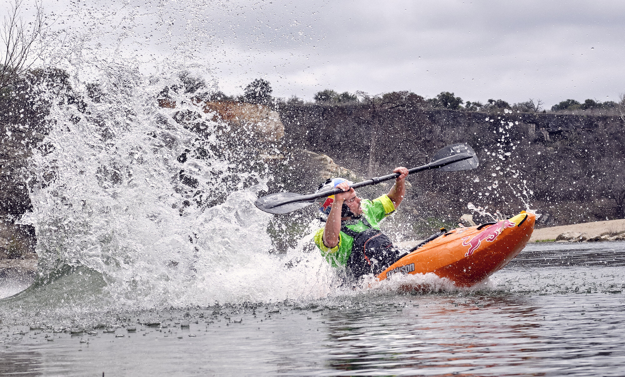  AUSTIN, TX January 25, 2020 - Red Bull Academy kayaking and climbing shoot.NOTE TO USER: Mandatory Copyright Notice: Photo by Jon Lopez  